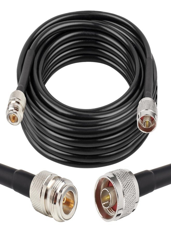 XRDS -RF كابل XRDS-RF من النوع N ذكر إلى N أنثى، 50 أوم، كابل KMR240 من النوع N ذكر إلى N أنثى - وصلة محورية منخفضة الفقد بطول 20 قدمًا لأنظمة الواي فاي، والترددات اللاسلكية، والراديو، والميكروويف، والهوائيات - Image 1